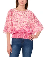 Sam & Jess Women's Smocked-Hem Dolman-Sleeve Top