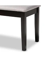 Baxton Studio Teresa Modern Contemporary Transitional Grey Fabric Upholstered Dark Brown Finished Wood Dining Bench