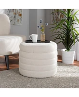 bali & pari Baxton Studio Tabitha Modern and Contemporary Ivory Boucle Upholstered Storage Ottoman