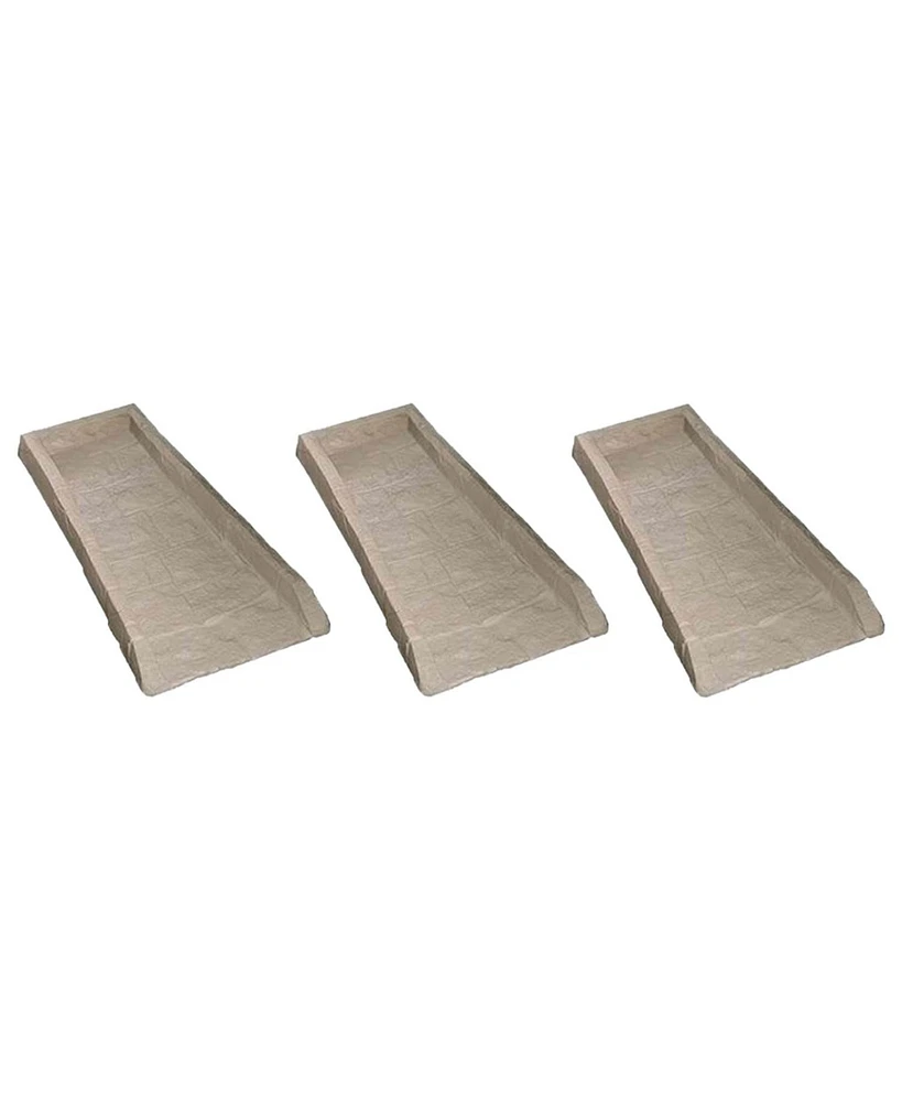 Suncast SB24 Decorative Rain Gutter Downspout Garden Splash Block Taupe (3 Pack)