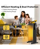 Gouun 1500W Electric Space Heater Oil Filled Radiator Heater with Foldable Rack