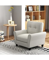 Gouun Modern Upholstered Accent Chair with Rubber Wood Legs