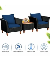Gouun 3 Pieces Outdoor Patio Rattan Furniture Set