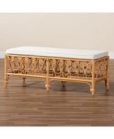 bali & pari Ibiza Modern bohemian Natural Brown Rattan Bench