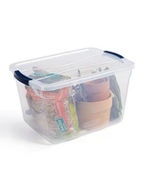 Rubbermaid Cleverstore 30 Quart Plastic Storage Tote Container w/ Lid (12 Pack)