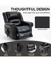 Boyel Living Power Lift Recliner Chair Heat Massage Dual Motor Infinite Position Up to 350 Lbs Faux Leather Heavy Duty Motion Mechanism with Usb Ports