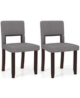 Gouun Set of 2 Wooden Dining Chair with Acacia Wood Frame Padded Seat and Back