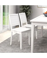 Gouun Wood Dining Chair Set of 2 Armless Kitchen Chairs with Rubber Wood Legs