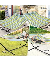 Gouun Patio Hammock Foldable Portable Swing Chair Bed with Detachable Pillow