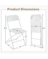 Gouun 4 Pack Metal Folding Chairs with Plastic Seat and Back