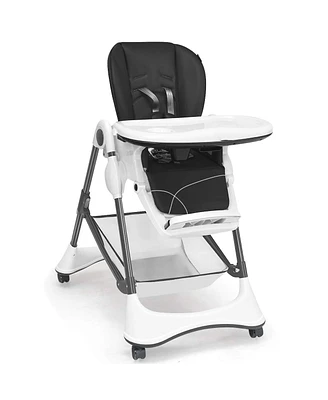 Gouun Boys A-Shaped High Chair with 4 Lockable Wheels