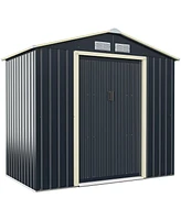 Gouun 7 Feet x 4 Feet Metal Storage Shed with Sliding Double Lockable Doors