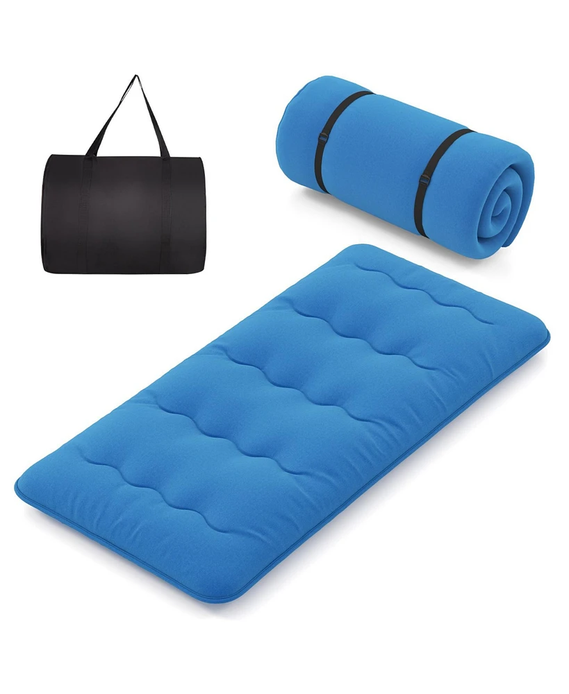 Gouun Foldable Futon Mattress with Washable Cover and Carry Bag for Camping-Twin Size