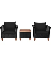 Gouun 3 Pieces Outdoor Patio Rattan Furniture Set