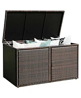 Gouun 88 Gallon Garden Patio Rattan Storage Container Box