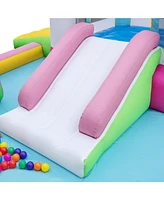 Gouun Inflatable Bounce House Bouncy Castle with Obstacle and Ball Pit with 520W Blower