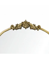 LuxenHome Gold Frame Arch 31.5-Inch Tall Wall Accent Mirror