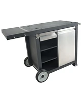 Razor Universal Rolling Prep Cart for Portable Outdoor Griddle and Grills, Black