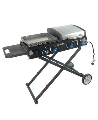 Razor Griddle Portable 4 Burner 40,000 Btu Gas Grill and Griddle Cart with Lid