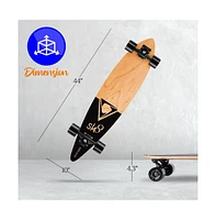 SereneLife 8" Canadian Maple Deck Skateboard, Mini Cruiser for All Ages (Black)