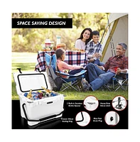 SereneLife 25-Quart Portable Cooler Box, Holds Up to 63 Cans (White)