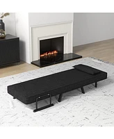 Gouun Folding 6 Position Convertible Sleeper Bed Armchair Lounge Couch with Pillow