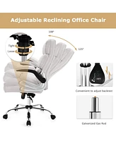 Gouun Adjustable Swivel Office Chair with High Back and Flip-up Arm