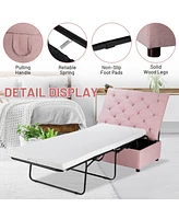 Gouun Folding Ottoman Sleeper Bed with Mattress for Guest Bed and Office Nap