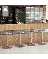 Gouun Modern Swivel Adjustable Height Bar Stool with Footrest-2 Pieces