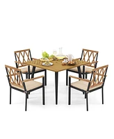 Gouun Outdoor Dining Table and Chairs with Cushions and 1.9 inches Umbrella Hole