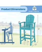30-Inch Counter Height Outdoor Bar Stool with Armrests, Footrest, and Hdpe Frame