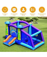 Gouun Castle Jumping Bouncer with Water Slide and 550W Blower