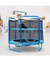 Gouun 5 Feet Kids 3-in-1 Game Trampoline with Enclosure Net Spring Pad