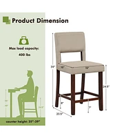 Gouun 2 Piece Bar Chair Set with Hollowed Back and Rubber Wood Legs