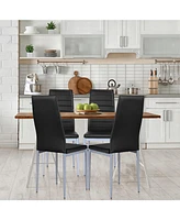 Gouun 4 pcs Pvc Leather Dining Side Chairs Elegant Design
