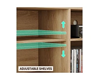 gaomon Boho Tv Stand for 75 Inch, Rattan Entertainment Center with 2-Tier Storage