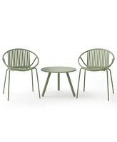 Gouun All Weather Pp Patio Conversation Set with Round table and 2 Chairs