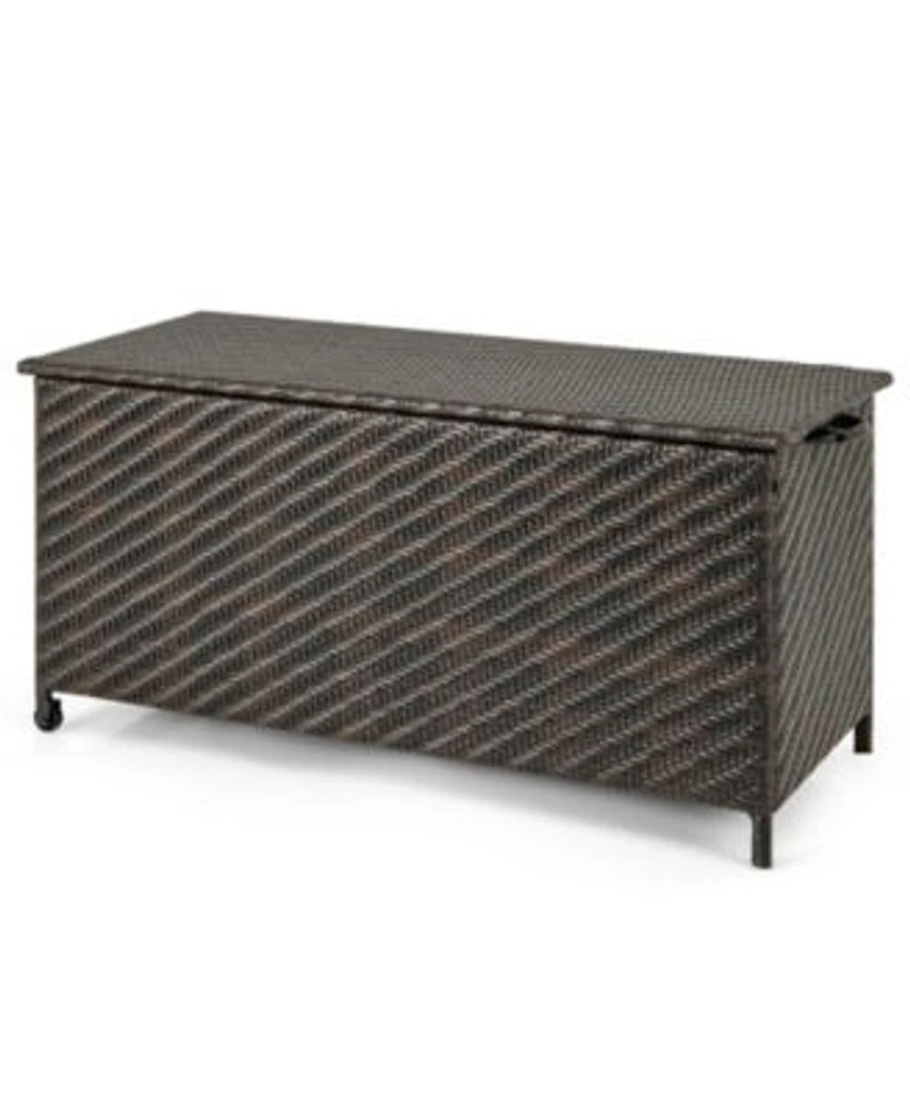 Gouun 85 Gallon Outdoor Storage Box with Removable Liner Universal Wheels