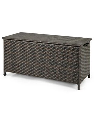 Gouun 85 Gallon Outdoor Storage Box with Removable Liner Universal Wheels
