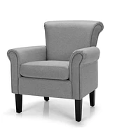 Gouun Upholstered Fabric Accent Chair with Adjustable Foot Pads