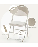Gouun 6 Pack Folding Chairs Portable Padded Office Kitchen Dining Chairs