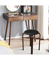 Gouun Set of 4 Bentwood Round Stool Stackable Dining Chairs with Padded Seat