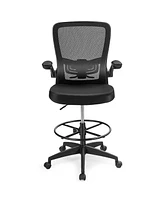 Gouun Height Adjustable Drafting Chair with Flip Up Arms