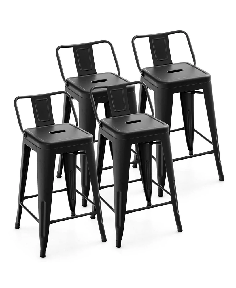 Gouun 24 Inch Set of 4 Cafe Side Chairs with Rubber Feet and Removable Back