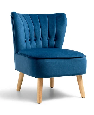 Gouun Armless Accent Chair Tufted Velvet Leisure Chair