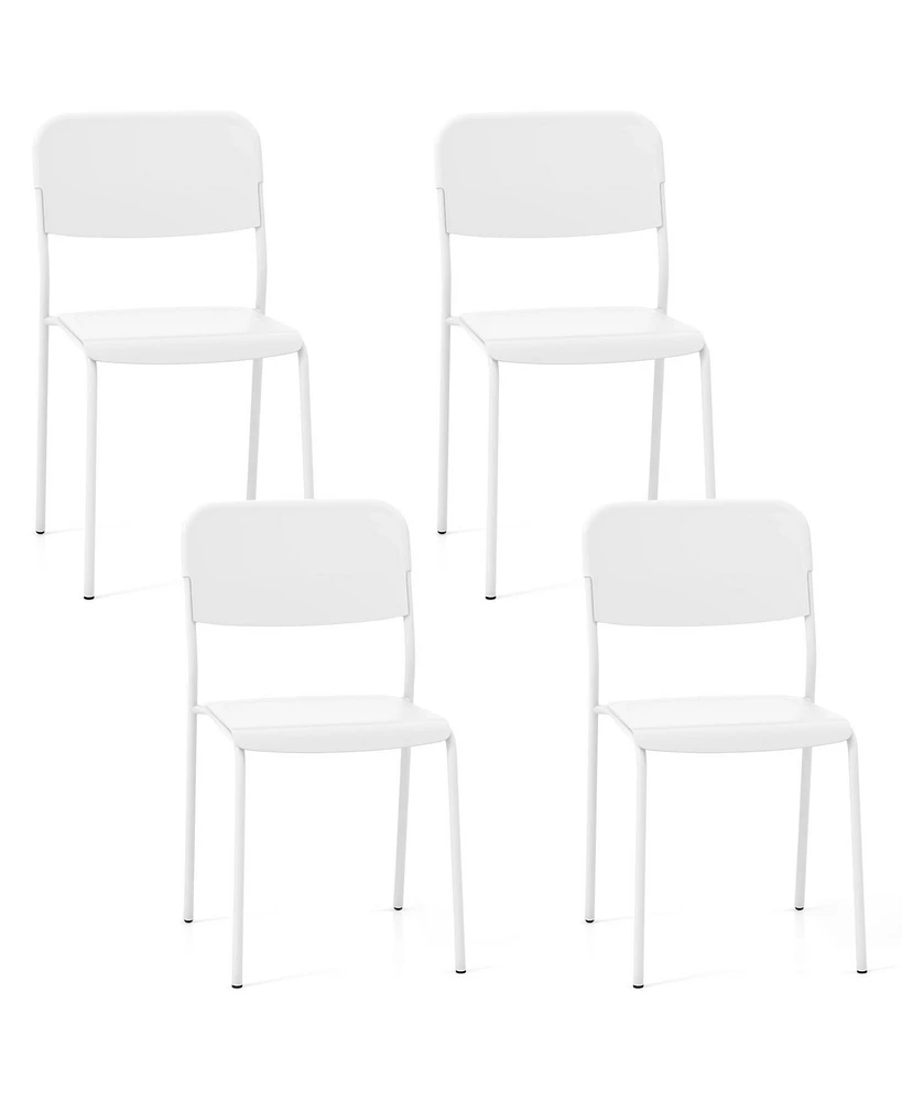 Gouun Modern Dining Chairs Set of 4 with Tilted Backrest and Sturdy Metal Legs