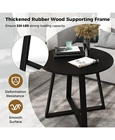 Gouun 36 Inch Mid-Century Round Dining Table with Pedestal Base for Dining Room