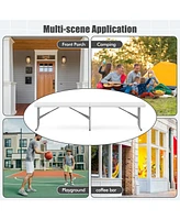Gouun 6 Feet Plastic Folding Bench Picnic Camping Dining Seat with Carrying Handle