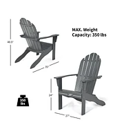 Gouun Acacia Wood Outdoor Adirondack Chair with Ergonomic Design