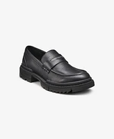 Karl Lagerfeld Paris Men's Tumbled Leather Lug Sole Penny Loafer